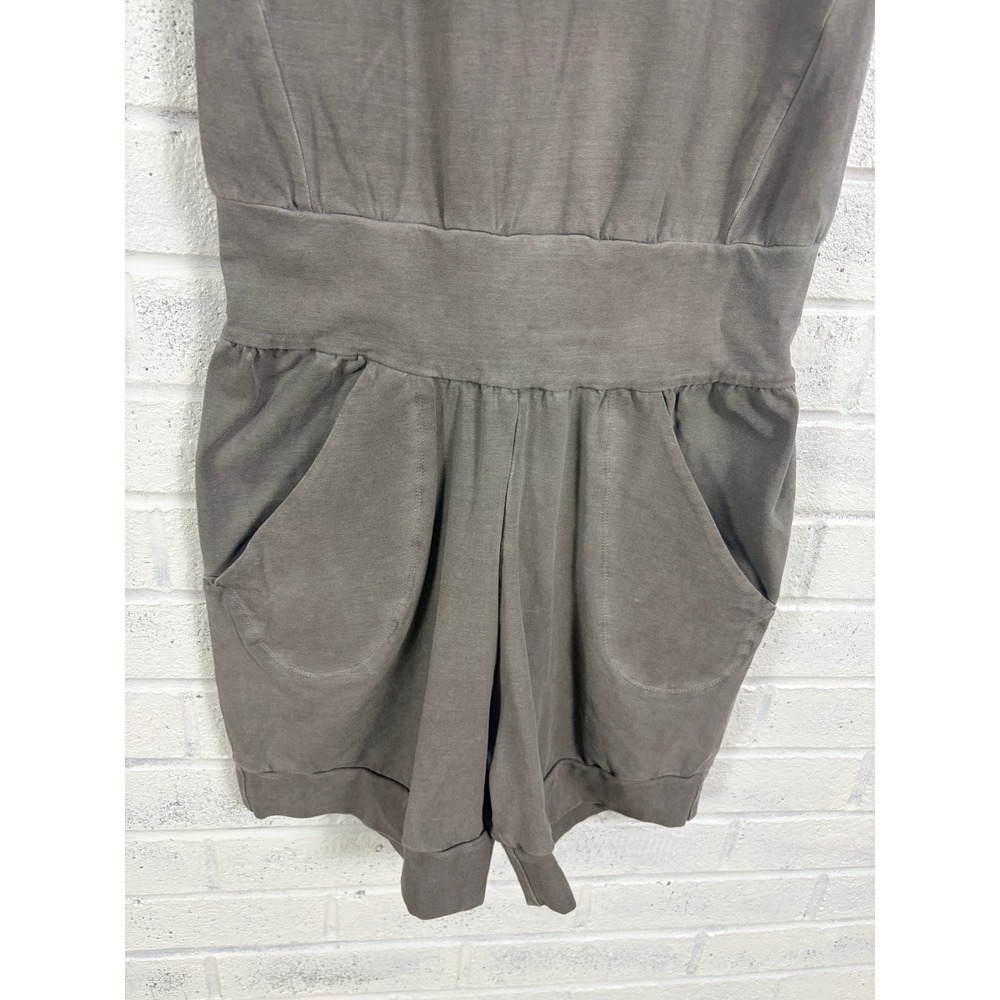 Ripple Organic Cotton Short Yoga Jumpsuit Womens S Gray Athleisure Sleeveless - Picture 5 of 11